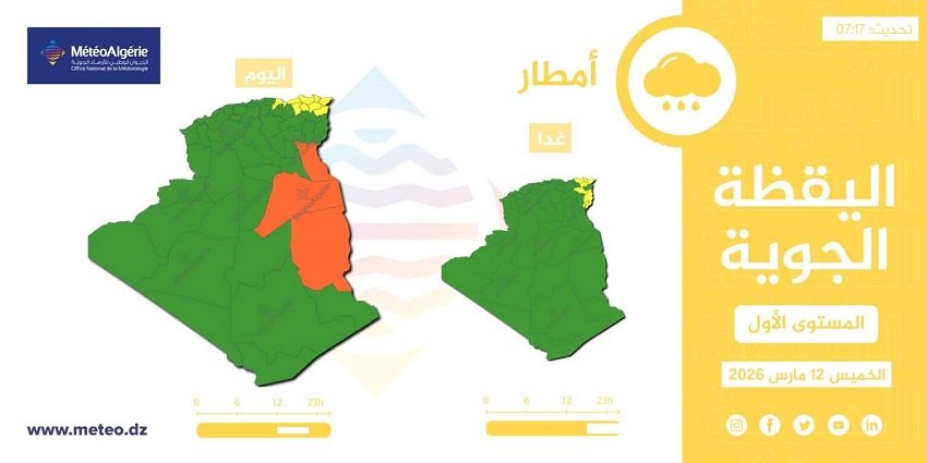 أمطار رعدية في الجزائر