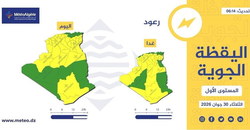 5-20 تقلبات جوية واسعة تضرب عدة ولايات جزائرية
