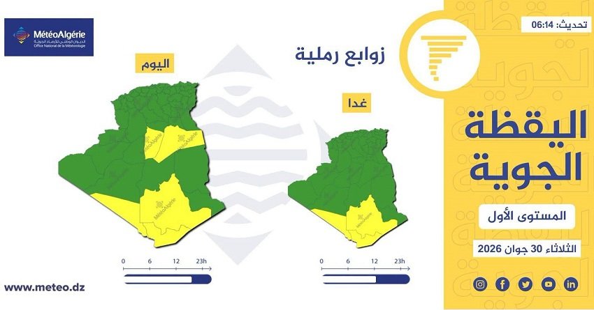 6-20 تقلبات جوية واسعة تضرب عدة ولايات جزائرية