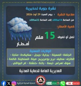 أمطار رعدية الجزائر