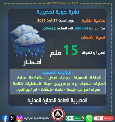 أمطار رعدية الجزائر